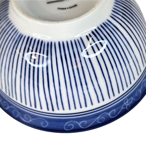 Pier 1 Blue White Hand painted Salad, Cereal Serving Bowl 5" Mint Condition. - Picture 3 of 7